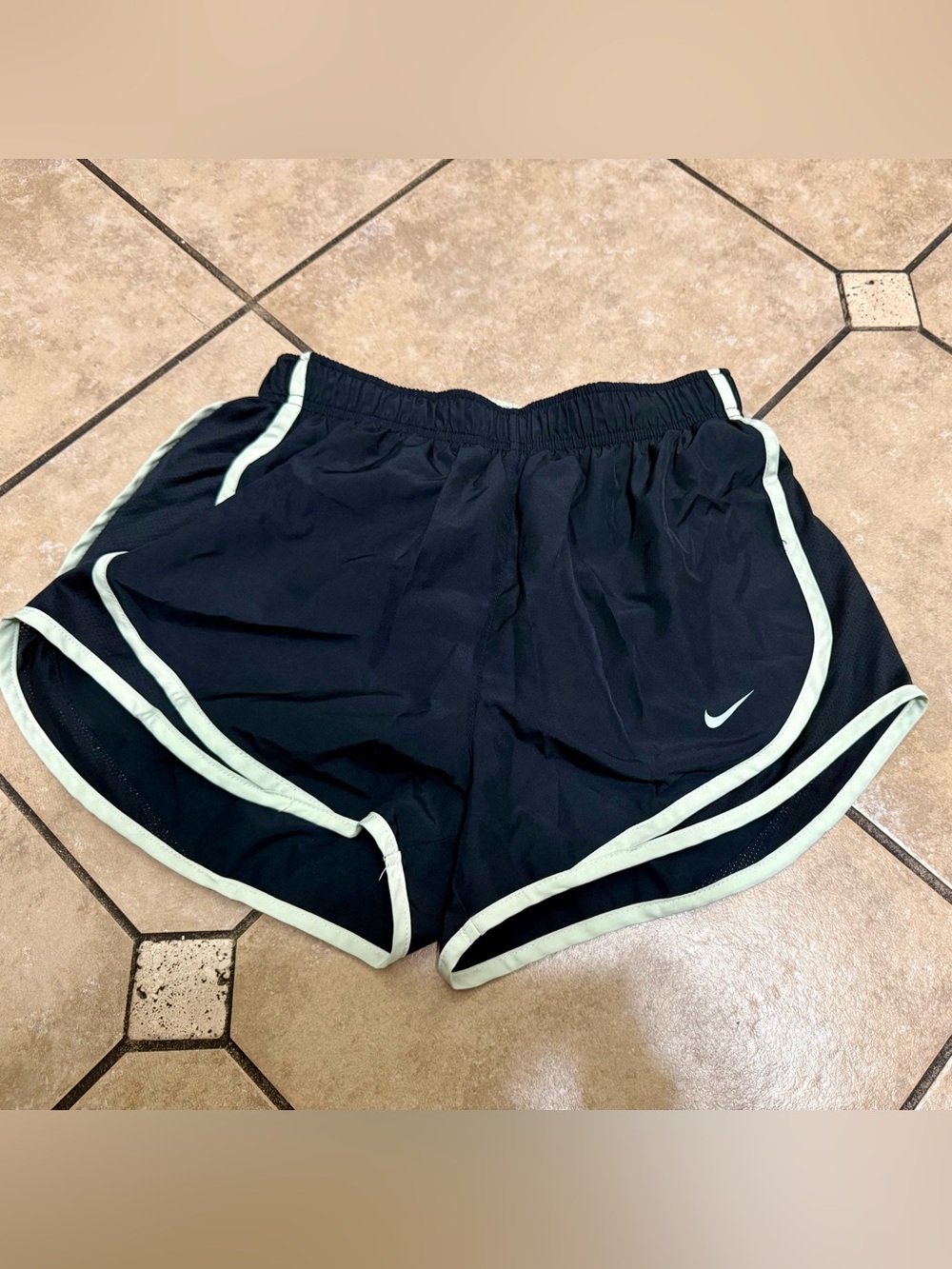 Nike Women’s Black Running Shorts with Light Tan Trim